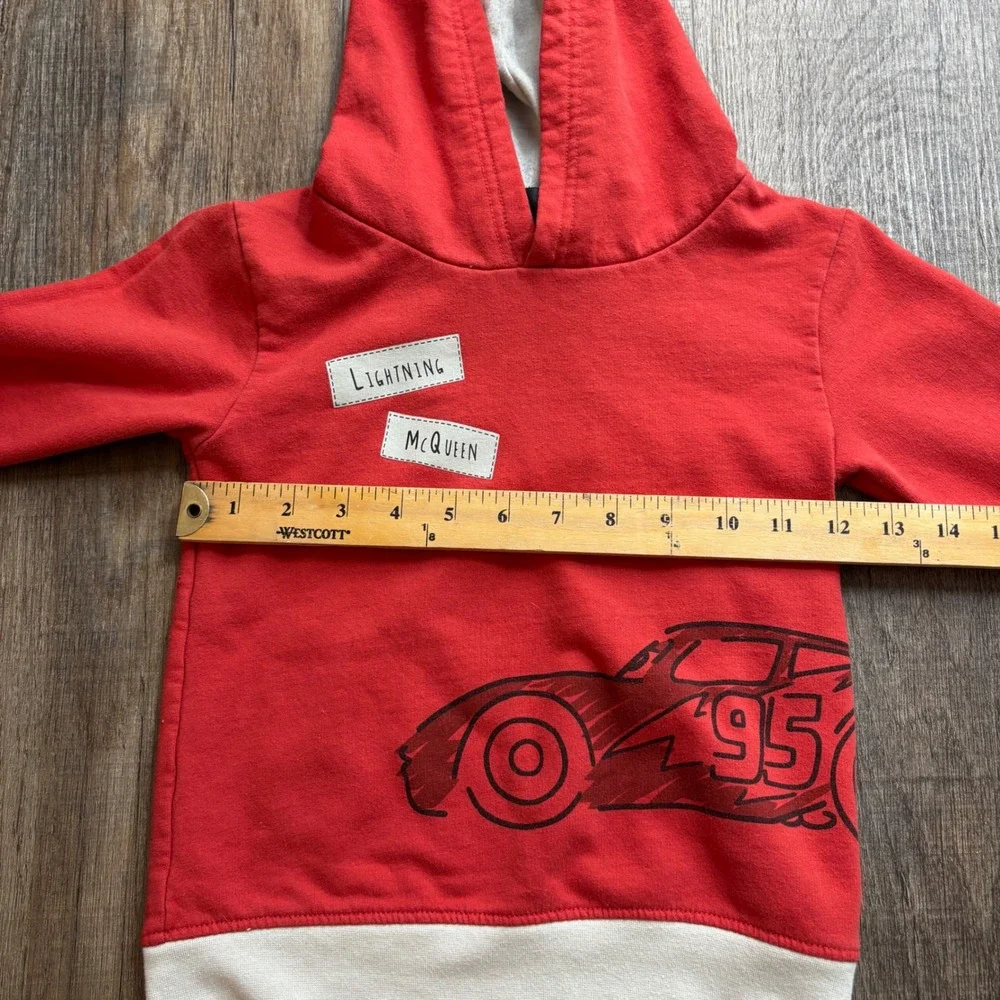 Disney Pixar Cars‎ Lightning McQueen Red Pullover Hoodie Boys Size 4T, Racing